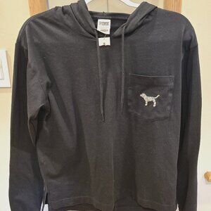RARE Victoria's Secret Pink Bling Rainbow Dog Hooded Shirt
